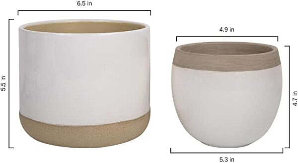 White Ceramic Flower Plant Pots - Image 3