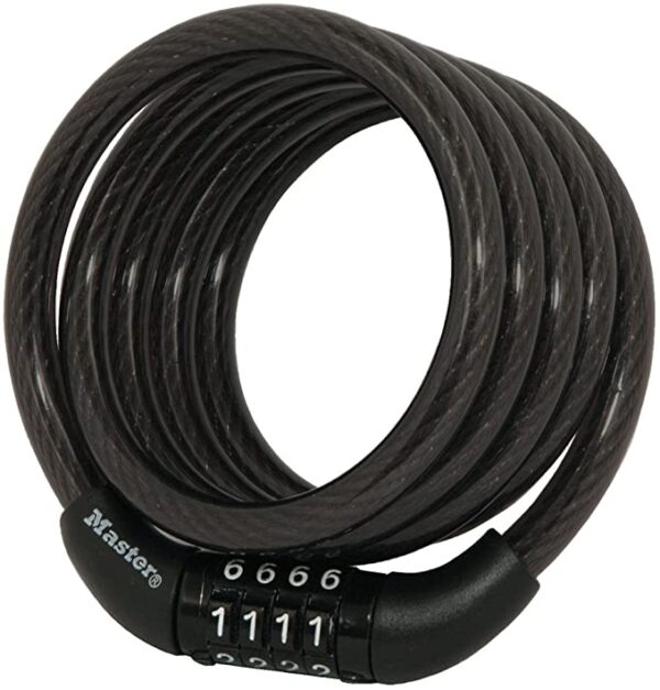 8143D Combination Bike Lock, 4 ft long, Black