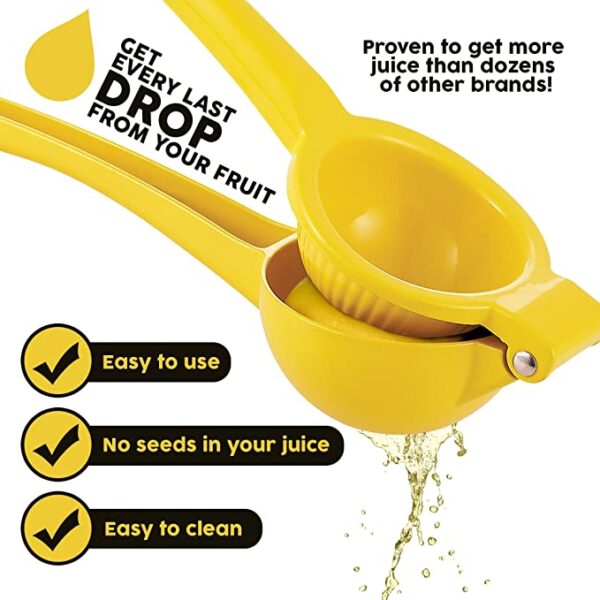 Metal Lemon Squeezer, Citrus Juicer, Manual Press for Extracting the Most Juice Possible - Image 2